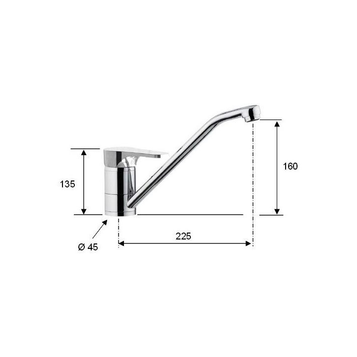 Bateria zlewozmywakowa z ruchomą wylewką Daniel Omega- sanitbuy.pl