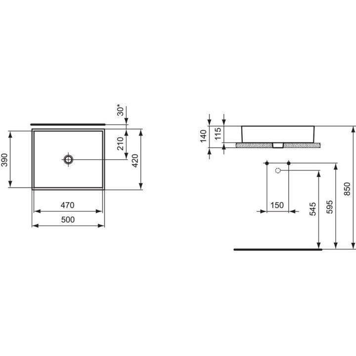 Ideal Standard Strada umywalka nablatowa 50x42cm biała- sanitbuy.pl