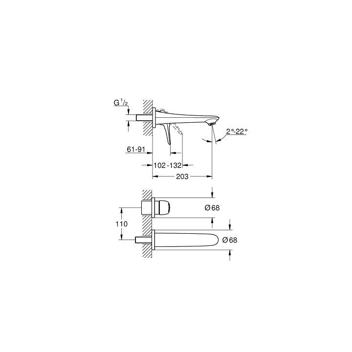 Bateria umywalkowa 2-otworowa Grohe Eurostyle Rozmiar M- sanitbuy.pl
