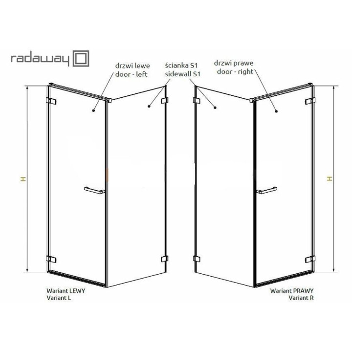 Kabina kwadratowa 80x80 Radaway Arta KDJ I lewa szkło przejrzyste Chrome +- sanitbuy.pl