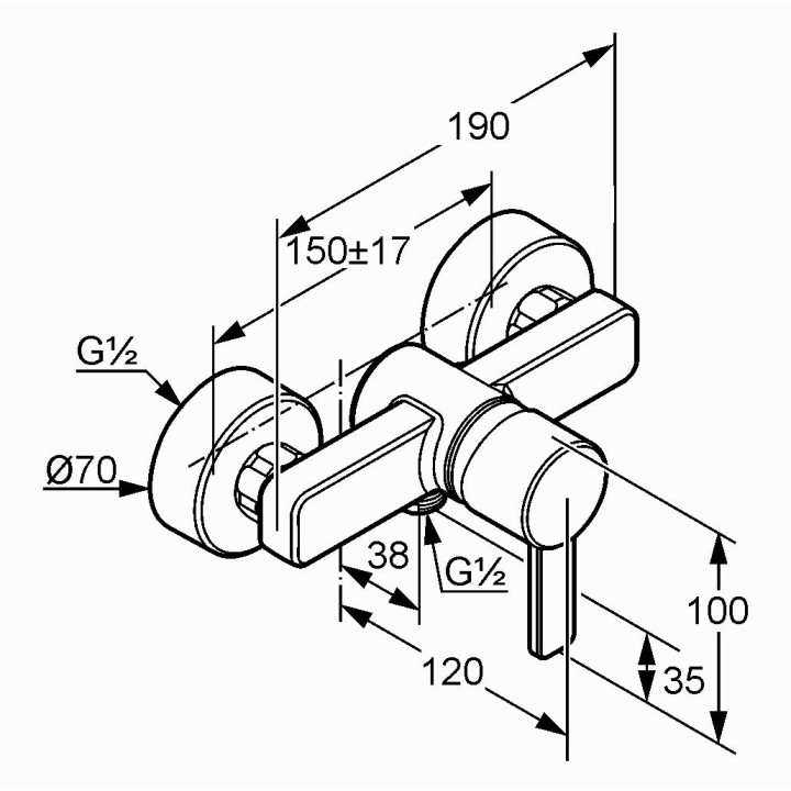 Bateria natryskowa ścienna jednouchwytowa Kludi ZENTA - sanitbuy.pl