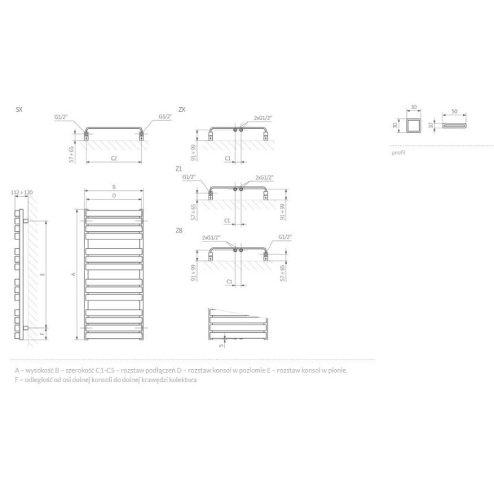 Grzejnik Terma ZigZag 178x50 cm- sanitbuy.pl