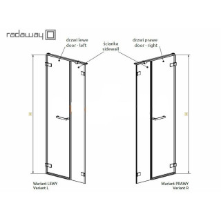 Drzwi prysznicowe wnękowe 100cm x 200cm lewe Radaway Arta DWB- sanitbuy.pl