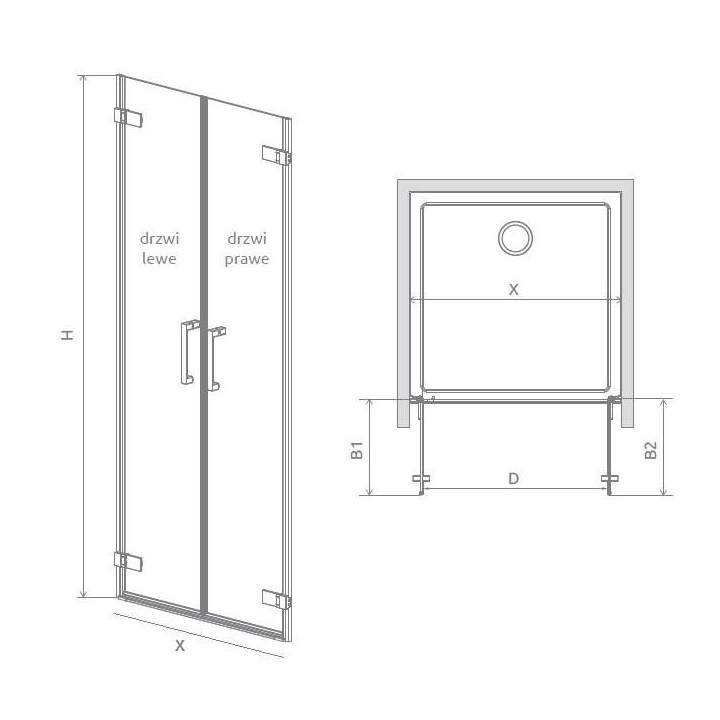 Drzwi wnękowe 40 cm prawe szkło przejrzyste Radaway Arta DWD  - sanitbuy.pl