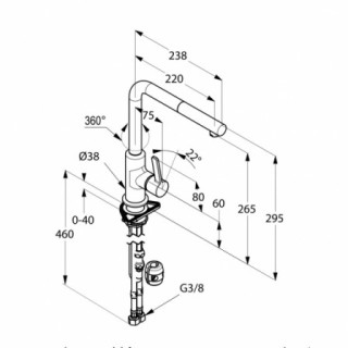 Bateria kuchenna jednouchwytowa Kludi L-INE S- sanitbuy.pl