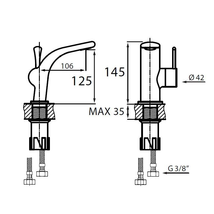 Bateria umywalkowa Vedo Cento- sanitbuy.pl