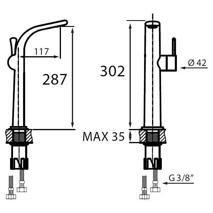 Bateria umywalkowa wysoka Vedo Cento- sanitbuy.pl