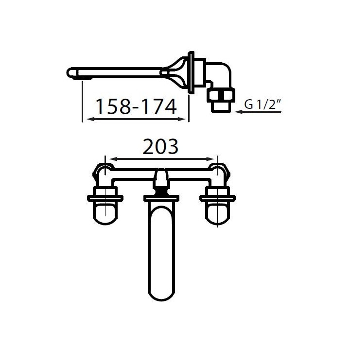 Bateria umywalkowa ścienna bez korka Vedo Cento- sanitbuy.pl