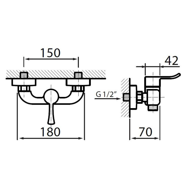 Bateria natryskowa Vedo Cento- sanitbuy.pl