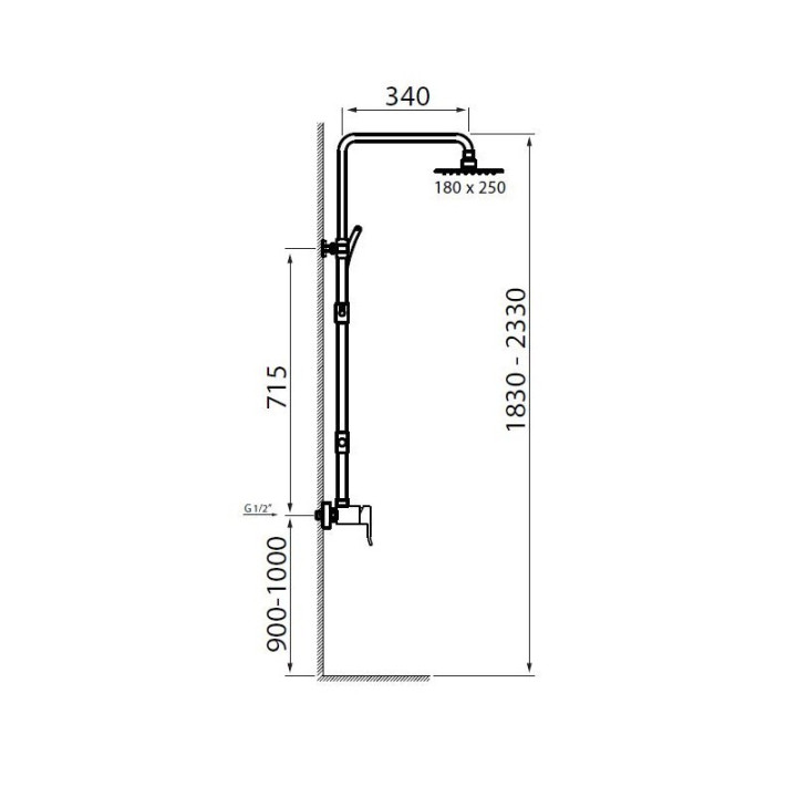 Kolumna natryskowa z deszczownicą Vedo Cento- sanitbuy.pl