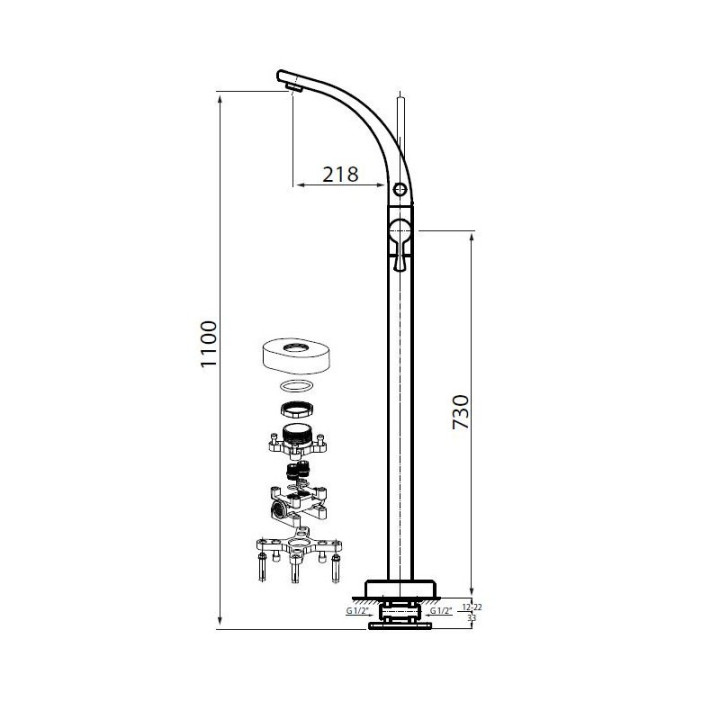 Bateria wannowa wolnostojąca Vedo Cento- sanitbuy.pl
