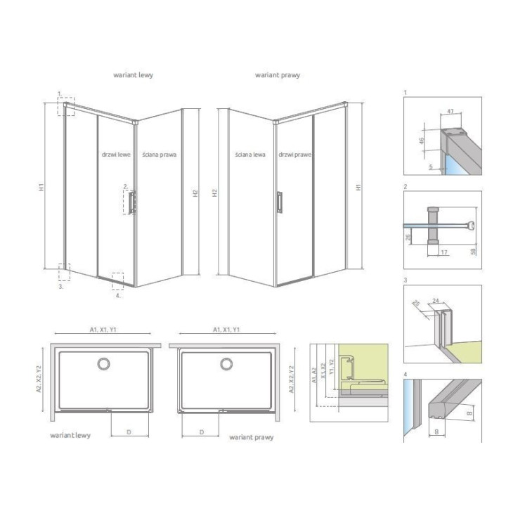 Drzwi suwane lewe szkło przejrzyste 100 Radaway Idea KDJ - sanitbuy.pl