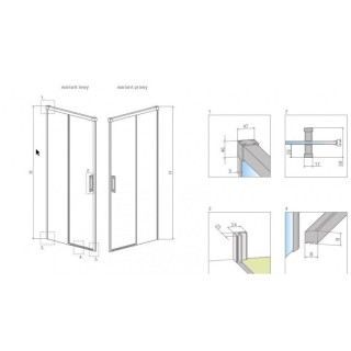 Drzwi wnękowe 100cm x 200.5cm lewe szkło przejrzyste chrom Radaway Idea DWJ- sanitbuy.pl