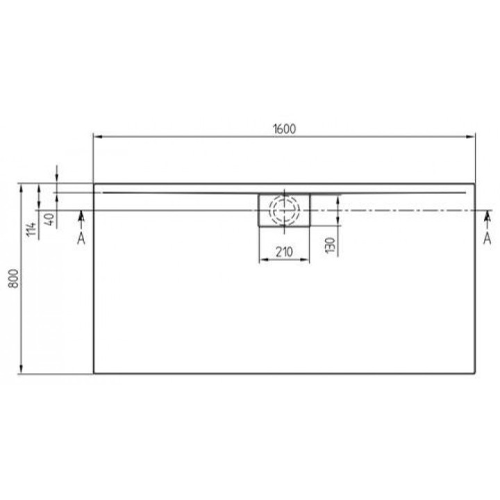 Brodzik MetalRim Weiss Alpin 1600 x 800 x 48 mm Villeroy & Boch Architectura - sanitbuy.pl