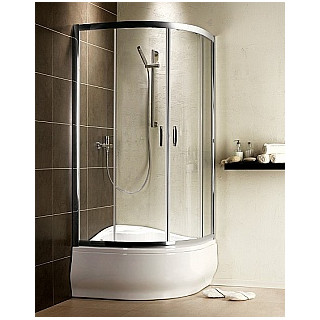 Kabina Dolphi Radaway Premium Plus E1700 1000x800 mm asymetryczna, półokrągła z drzwiami dwuczęściowymi, szkło przejrzyste- sani