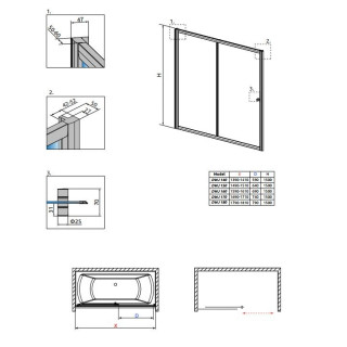 Parawan nawannowy 140 cm z drzwiami przesuwnymi Radaway Vesta DWJ- sanitbuy.pl