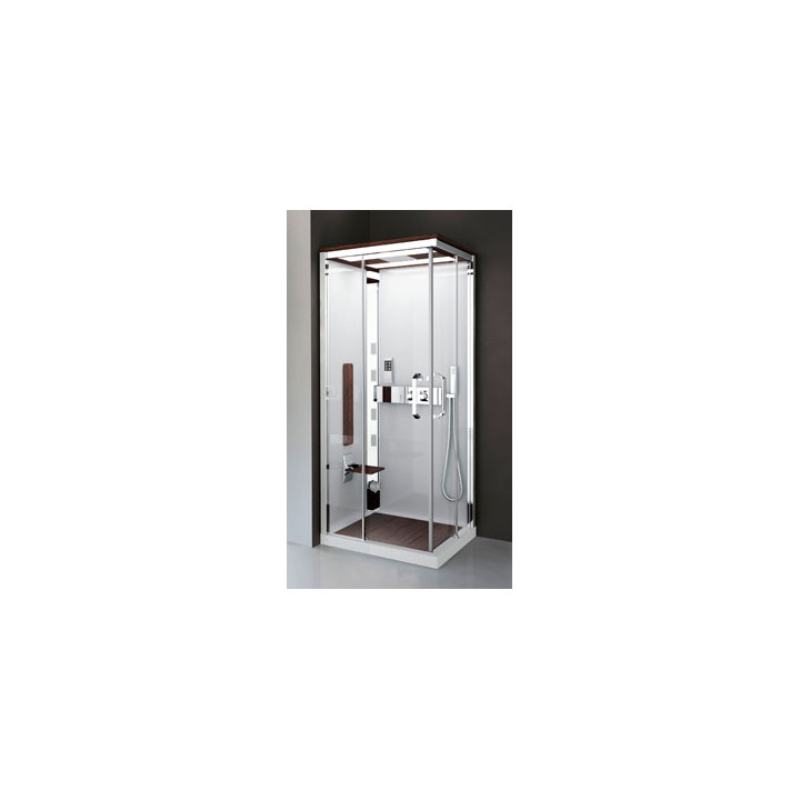 Kabina Novellini Nexis 1 90x90x209 cm z dachem i deszczownicą - wykończenie białe- sanitbuy.pl