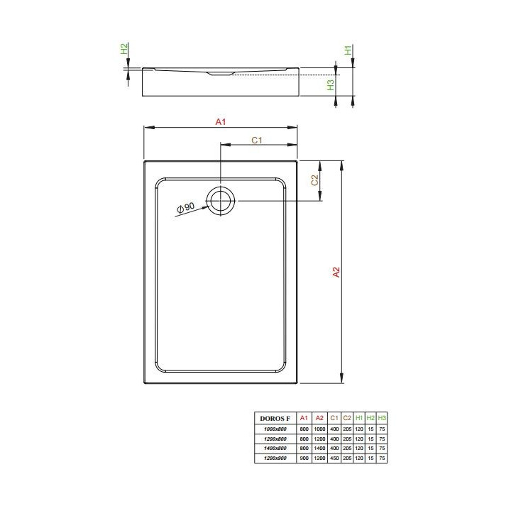 Brodzik z obudową akrylowy 100x80cm Radaway Doros F Compact- sanitbuy.pl
