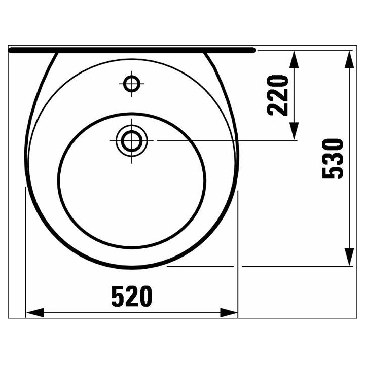 Monolityczna umywalka wolnostojąca z postumentem z otworem na baterię 53cm Laufen Alessi One- sanitbuy.pl