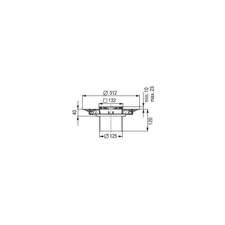 Kessel nasadka z kratką odpływową 120x120mm Variofix 4862- sanitbuy.pl