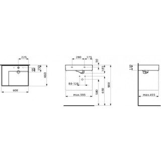 Umywalka ścienna 600 x 460 mm SaphirKeramik Laufen Kartell- sanitbuy.pl