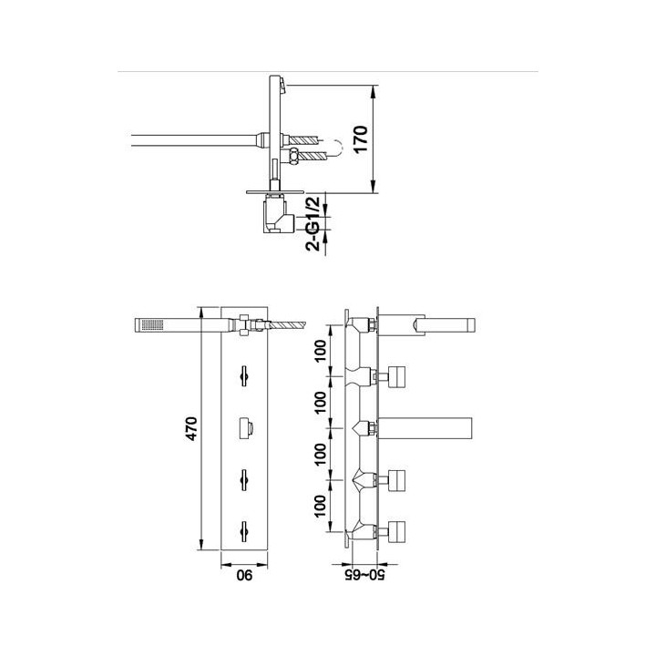 Bateria wannowa Kohlman Excelent 4 otworowa, podtynkowa- sanitbuy.pl