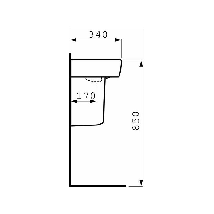Umywalka ścienna 450x340mm z otworem na baterię Laufen Pro A- sanitbuy.pl