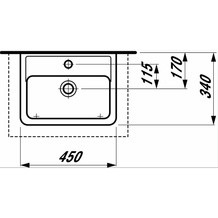 Umywalka ścienna 450 x 340 mm z otworem na baterię Laufen Pro A- sanitbuy.pl
