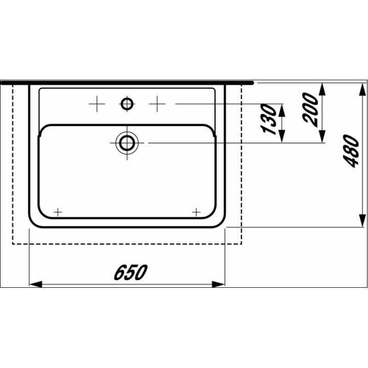 Umywalka nablatowa 650x480 bez otworu na baterię Laufen Pro A- sanitbuy.pl