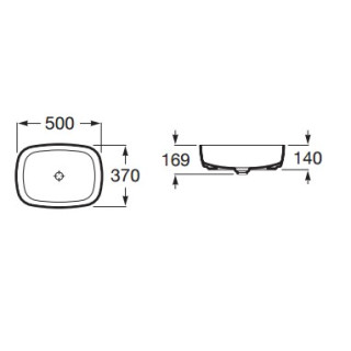 Umywalka nablatowa 50x37x14 cm Roca Inspira Soft- sanitbuy.pl