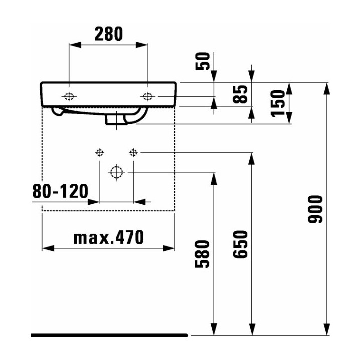 Umywalka ścienna 48x28cm z otworem na baterię po prawej stronie, biała Laufen Pro S- sanitbuy.pl