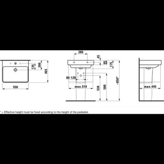 Umywalka ścienna 550 x 465 mm z otworem na baterię biała Laufen PRO S- sanitbuy.pl