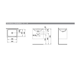Umywalka podblatowa 52,5 x 40 cm bez otworu na baterię, biała  Laufen Pro S- sanitbuy.pl
