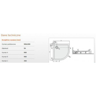 Brodzik półokrągły zabudowany 90x90x5 cm Sanplast Free Line - sanitbuy.pl