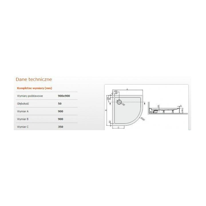 Brodzik półokrągły zabudowany 90x90x5 cm Sanplast Free Line - sanitbuy.pl
