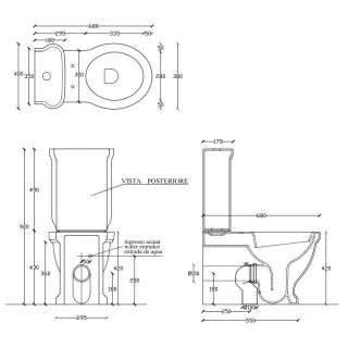 Spłuczka ceramiczna 29x16cm, czarna Galassia Ethos- sanitbuy.pl