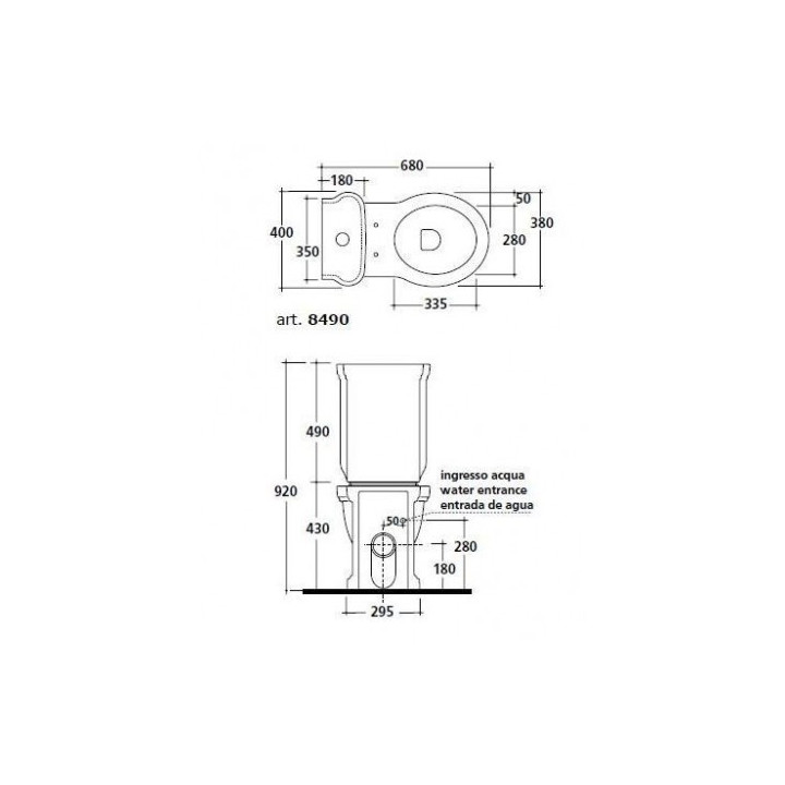 Miska Wc odpływ uniwersalny 680 x 380 x 420 mm Galassia Ethos- sanitbuy.pl