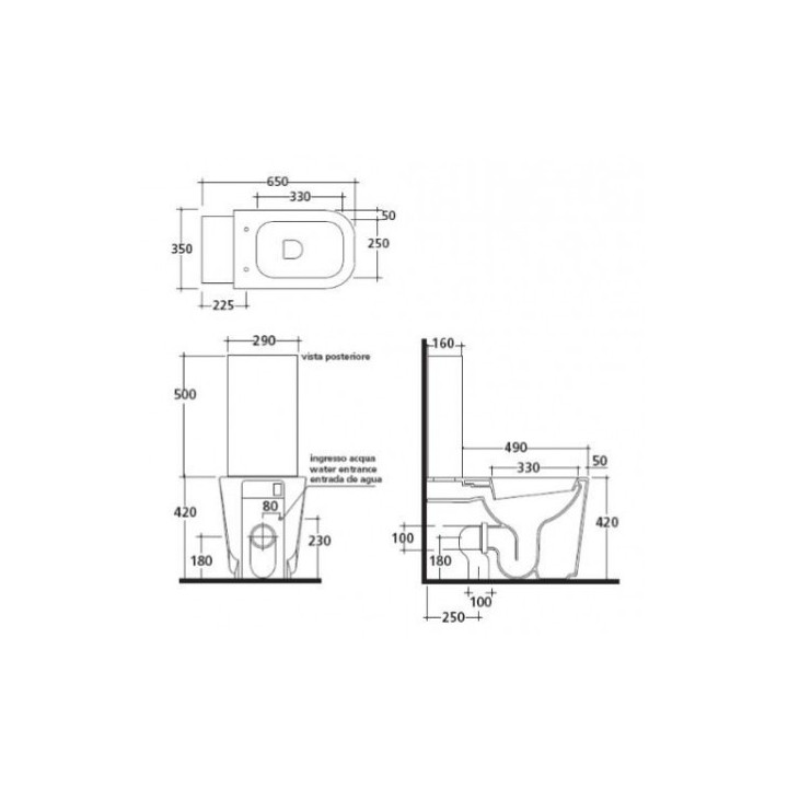 Miska kompaktowa wc 650 x 350 x 420 mm odpływ uniwersalny Galassia MEG11- sanitbuy.pl