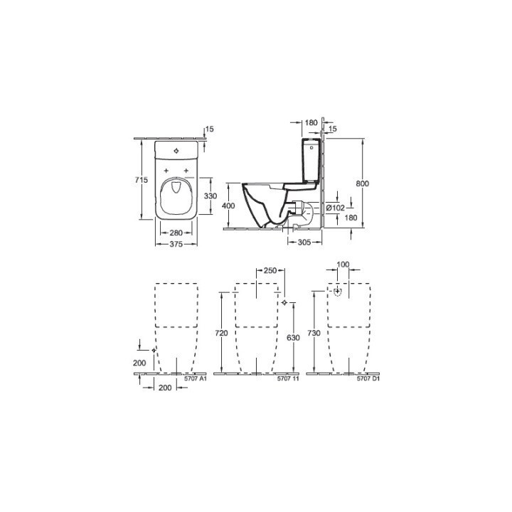 Spłuczka wc do miski stojącej Villeroy & Boch Venticello- sanitbuy.pl
