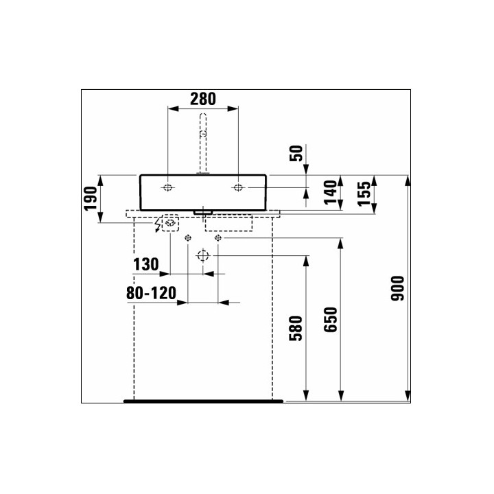 Umywalka nablatowa z otworem na baterię 500x460 LAUFEN LIVING CITY- sanitbuy.pl