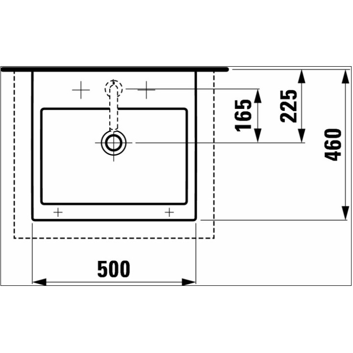 Umywalka nablatowa z otworem na baterię 500x460 LAUFEN LIVING CITY- sanitbuy.pl