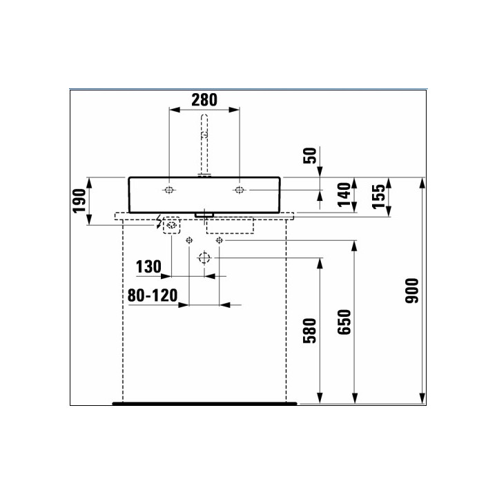 Umywalka nablatowa z otworem na baterię 600x460 LAUFEN LIVING CITY- sanitbuy.pl