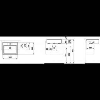 Umywalka półblatowa 550 x 460 mm z otworem na baterie biała Laufen LIVING CITY- sanitbuy.pl