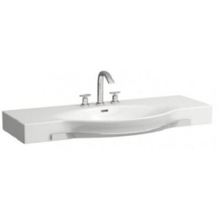 Umywalka ścienna Laufen PALACE z relingiem 1200 x 510 mm z otworem na baterię blaty umywalki z możliwością docinania biała- sani