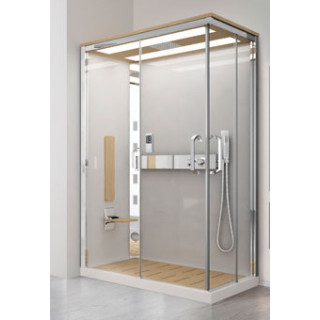 Kabina Novellini Nexis 1 120x80x234 cm prawa z dachem,sauną i deszczownicą - wykończenie biały- sanitbuy.pl