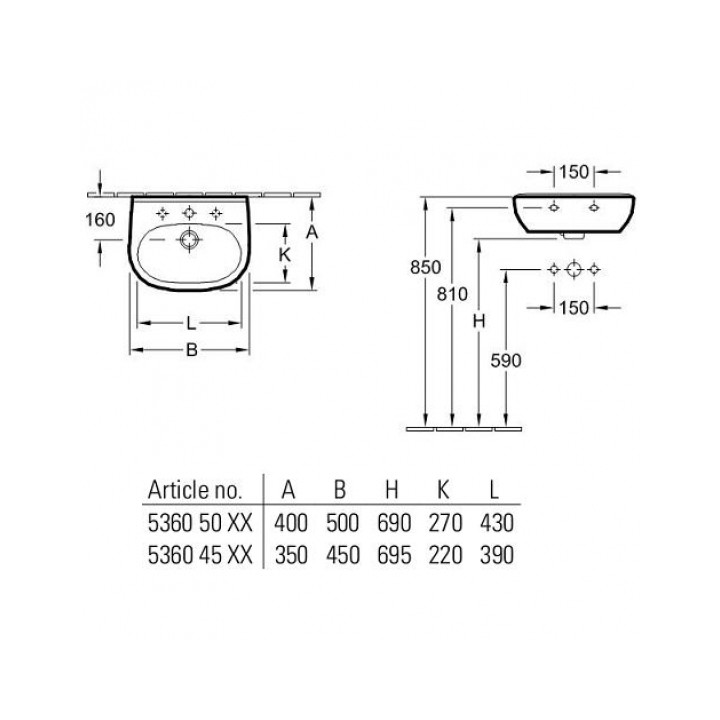 Umywalka Villeroy & Boch O.Novo wisząca mała 500x400 mm- sanitbuy.pl