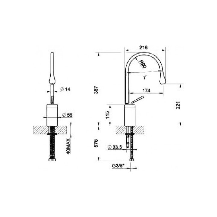 Bateria umywalkowa Gessi Goccia- sanitbuy.pl