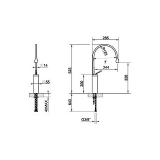 Bateria umywalkowa Gessi Goccia, wysoka- sanitbuy.pl