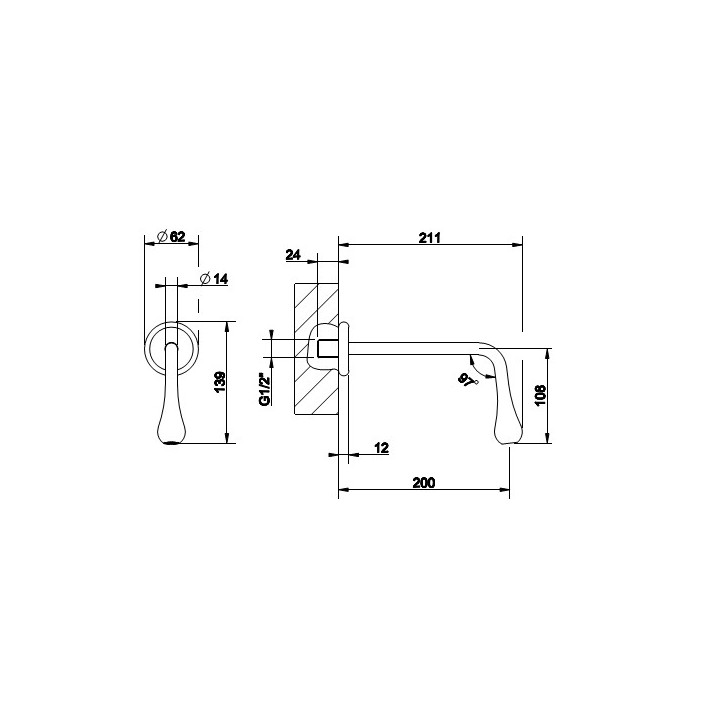 Wylewka ścienna 160cm Gessi Goccia czarny mat- sanitbuy.pl